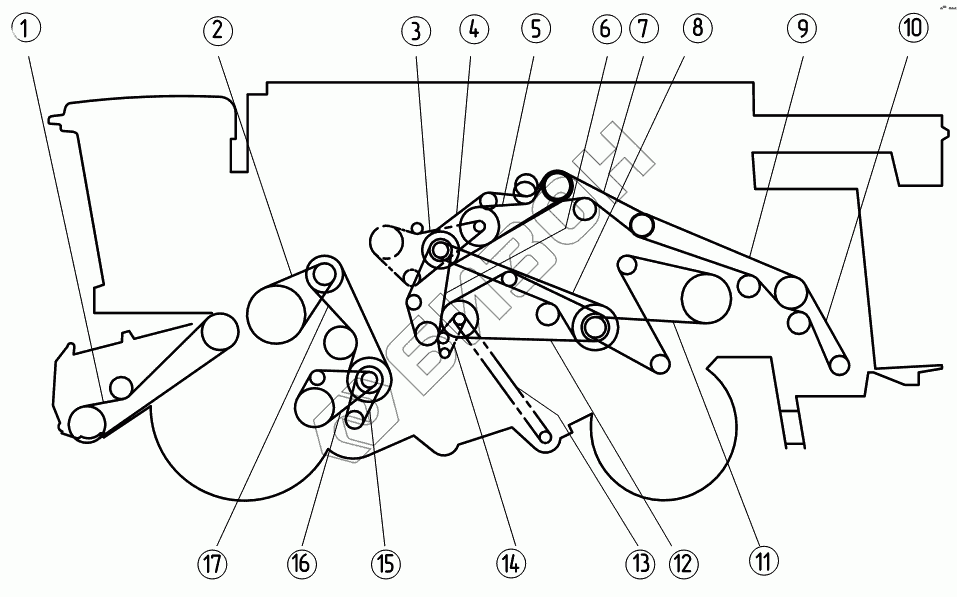 Схема ремней акрос 595 плюс