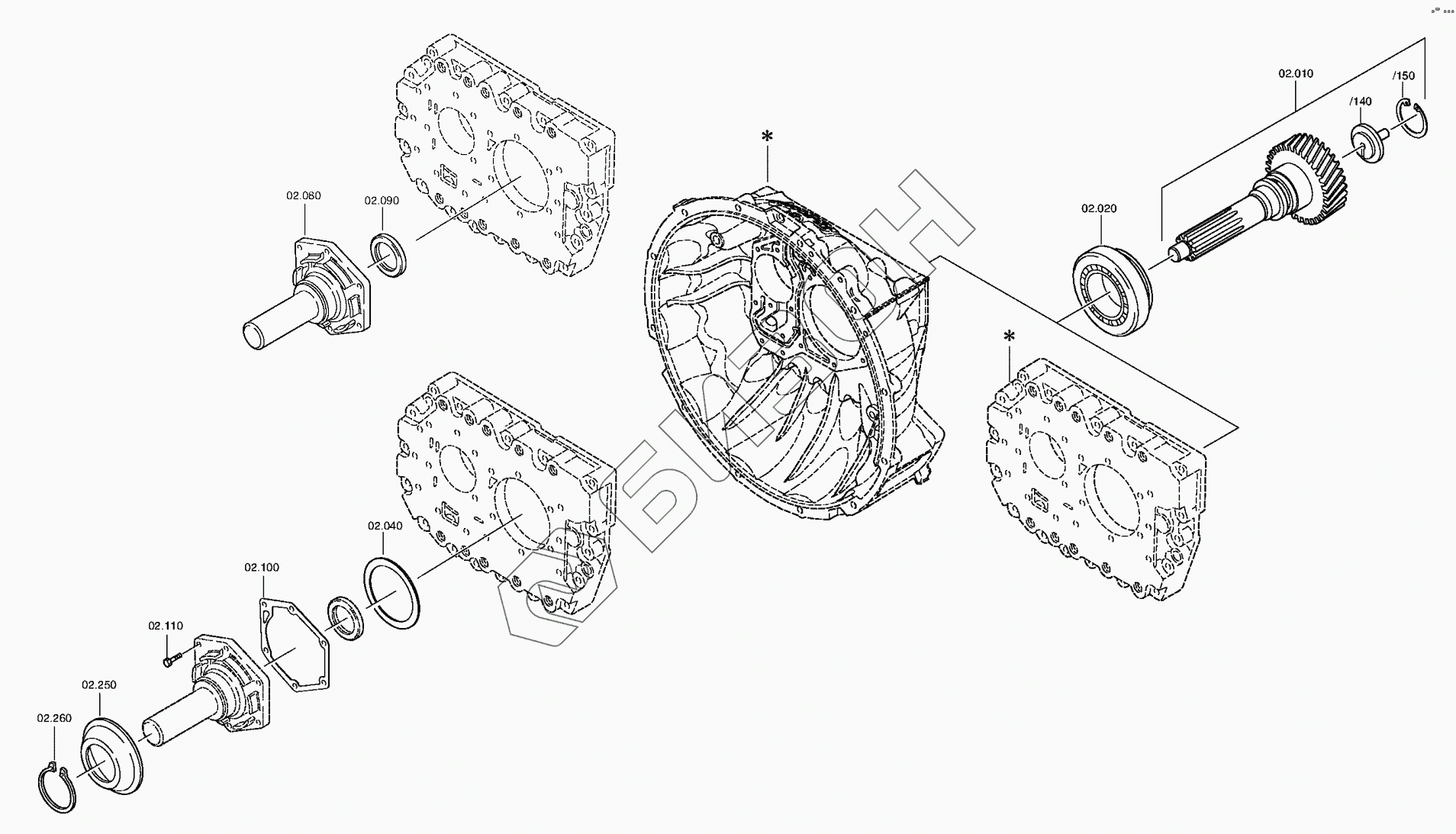 Коробка передач zf схема. ZF 9s1310 схема. Картер КПП ZF 9s1310 1324301119 передний (аналог 1324301169). 6090199009 Установочный к-кт ком 9s1310 Tas.