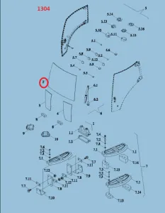 Стекло кабины переднее ветровое (904,1304,18,1504,2004,2604)