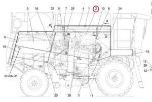 Панель капота передняя правая (с 2012г.) (КЗС-1218) "Гомсельмаш"
