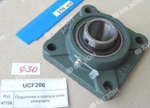 Подшипник фланцевый UCF206 (квадр. корп.) узла режущего, CRAFT