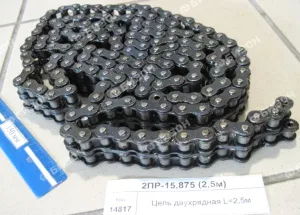 Цепь роликовая приводная двухряд. (ISO 606 -10В-2) (b1=9,65мм)
