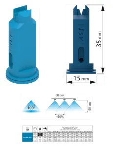 Распылитель инжекторный 110° ASJ SFA 110-10 (голубой) (ARAG) (422SFA11010)