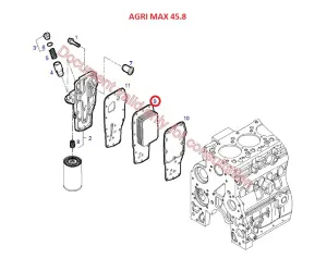 Теплообменник водомасляный (Agri Max 45.8/75.10 DIECI) / 91130