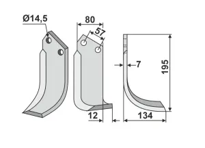 Нож боковой правый CEL-07R (Донди 707-813, RP5P)