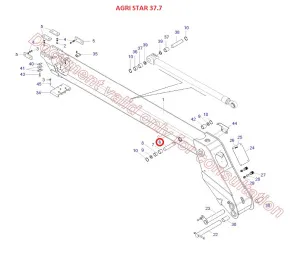 Палец Ф45х220 стрелы погрузчика (Agri Star DIECI)