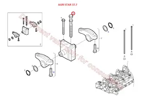 Болт М12х183 крепл. опоры оси коромысел (Agri Star, Samson DIECI) 3920781,3903940
