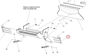Граблина дефлектора измельчителя левая (КЗС-10,12,32) "Гомсельмаш"