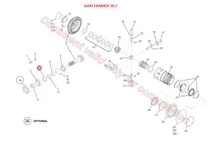 Шайба вал-шестерни уплотнительная (Agri Farmer 30.7 DIECI) (ZTAM-00193) 12013759B