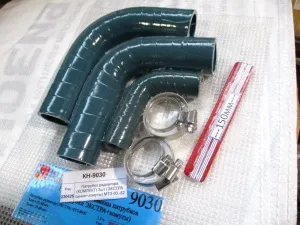 Патрубки радиатора (КОМПЛЕКТ) МТЗ-80,-82 (ЭКСТРА синие+хомуты) 70-1303000