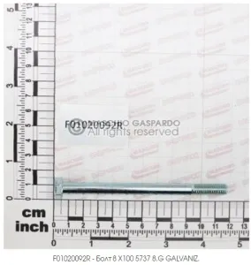 Болт М8х100-8.8 DIN931/UNI5737 (Гаспардо)