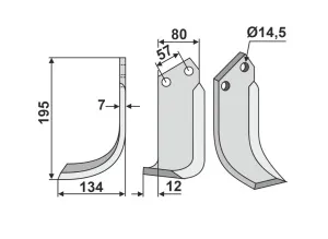 Нож боковой левый CEL-07L (Донди 707-813, RP5P)
