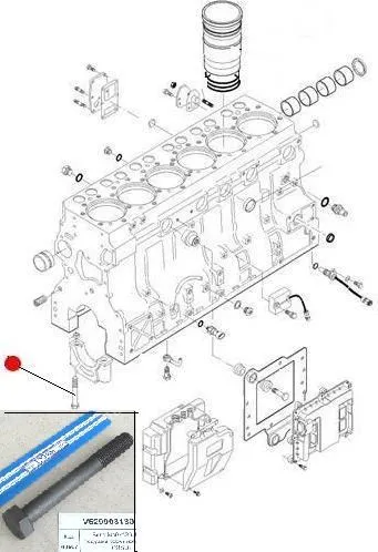 Болт М16х130-10.9 крышки коренной шейки (SISU) (MT500B,600C,CH670B) (V835329030)