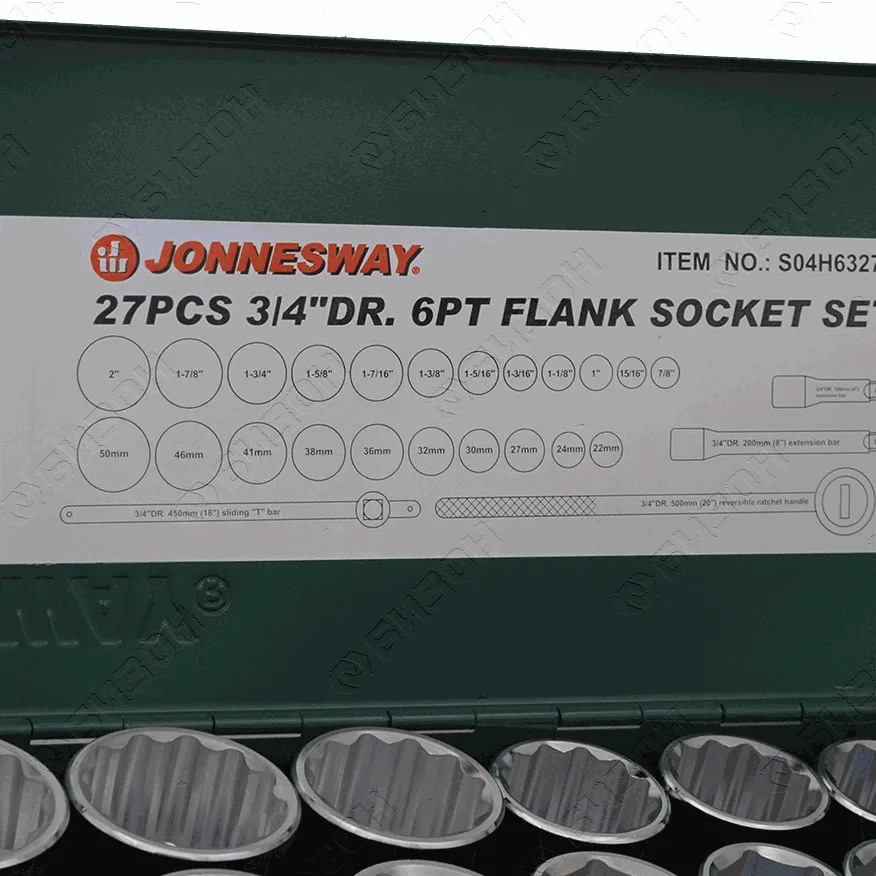 Набор головок торцевых дюймовых SAE 3/4"DR 7/8"-2", 27 предметов (S04H6327S)