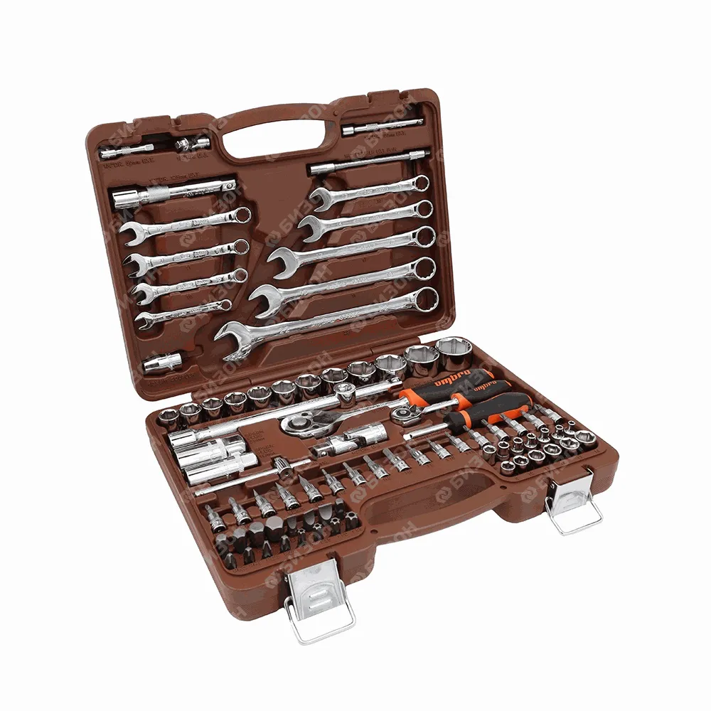 Набор инструмента универсальный 1/4", 1/2" DR, 82 предмета (OMT82S) / Ombra