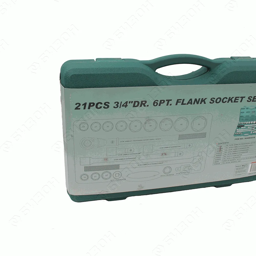 Набор головок торцевых 3/4" DR 19-50 мм, 21 предмет (S04H6121S/S04H6321S) / Jonnesway