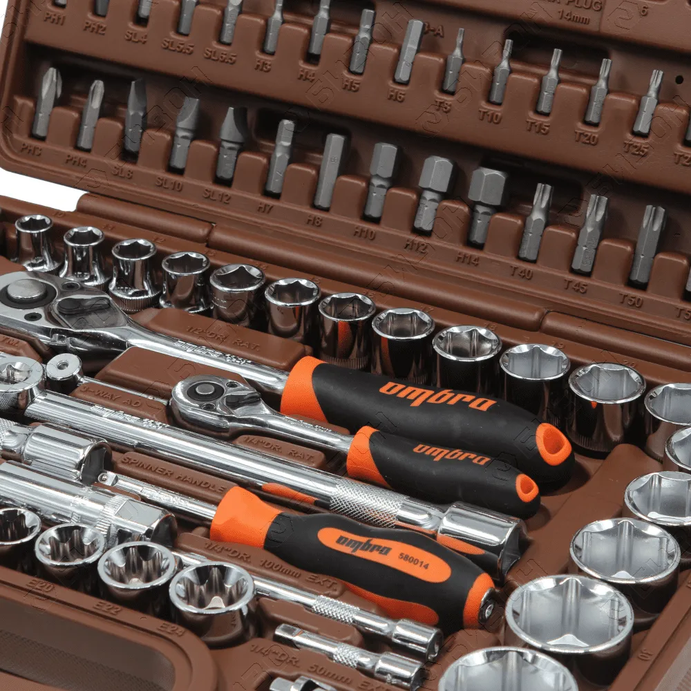 Набор инструмента универсальный 1/4", 3/8", и 1/2"DR, 108 предметов / Ombra