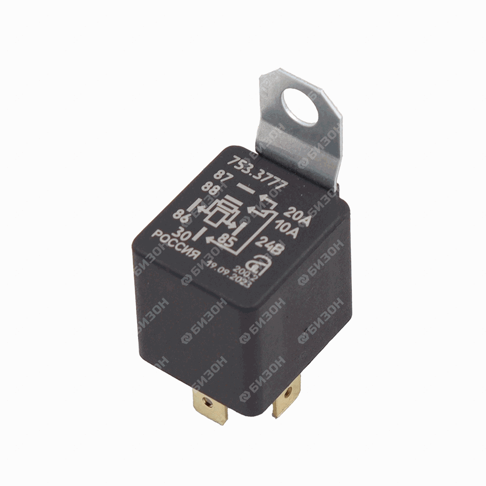 Реле (U=24В, I=20/10А, 5-pin) помехозащит. (Дон-680М, Вектор, Торум, Акрос)  753.3777, 983.3777 - купить по цене 131 ₽